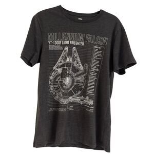 Old Navy Star Wars Millennium Falcon Graphic T Shirt Gray Size S